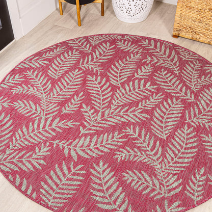 JONATHAN Y Palm Frond Indoor Outdoor Runner Rug 2X10 Orange/Cream, Nevis for Backyard, Patio, Porch, Easy-Cleaning, High Traffic, Pet-Friendly, Non-Shedding (SMB119E-210)