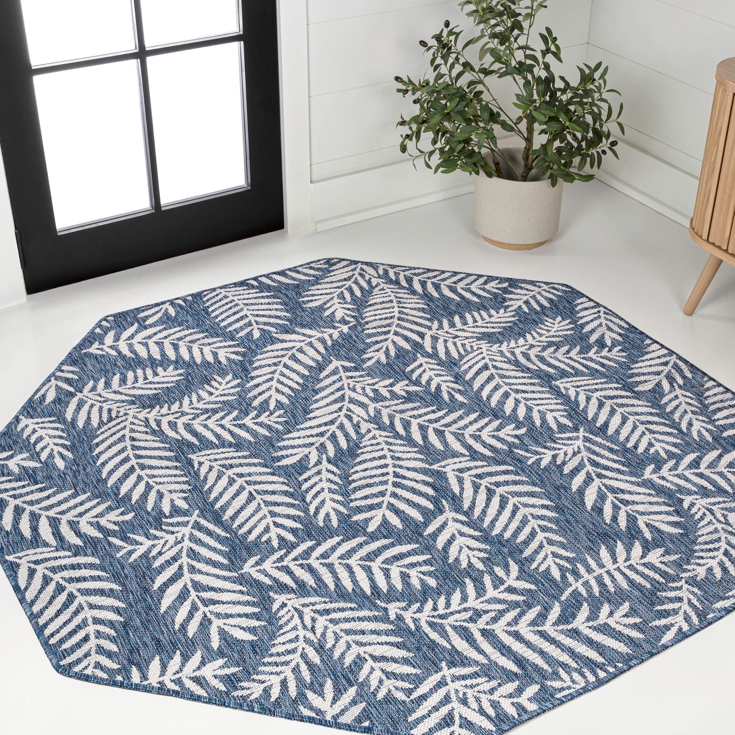 JONATHAN Y Palm Frond Indoor Outdoor Runner Rug 2X10 Orange/Cream, Nevis for Backyard, Patio, Porch, Easy-Cleaning, High Traffic, Pet-Friendly, Non-Shedding (SMB119E-210)