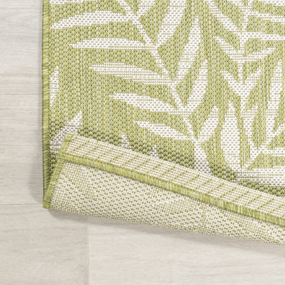 JONATHAN Y Palm Frond Indoor Outdoor Runner Rug 2X10 Orange/Cream, Nevis for Backyard, Patio, Porch, Easy-Cleaning, High Traffic, Pet-Friendly, Non-Shedding (SMB119E-210)