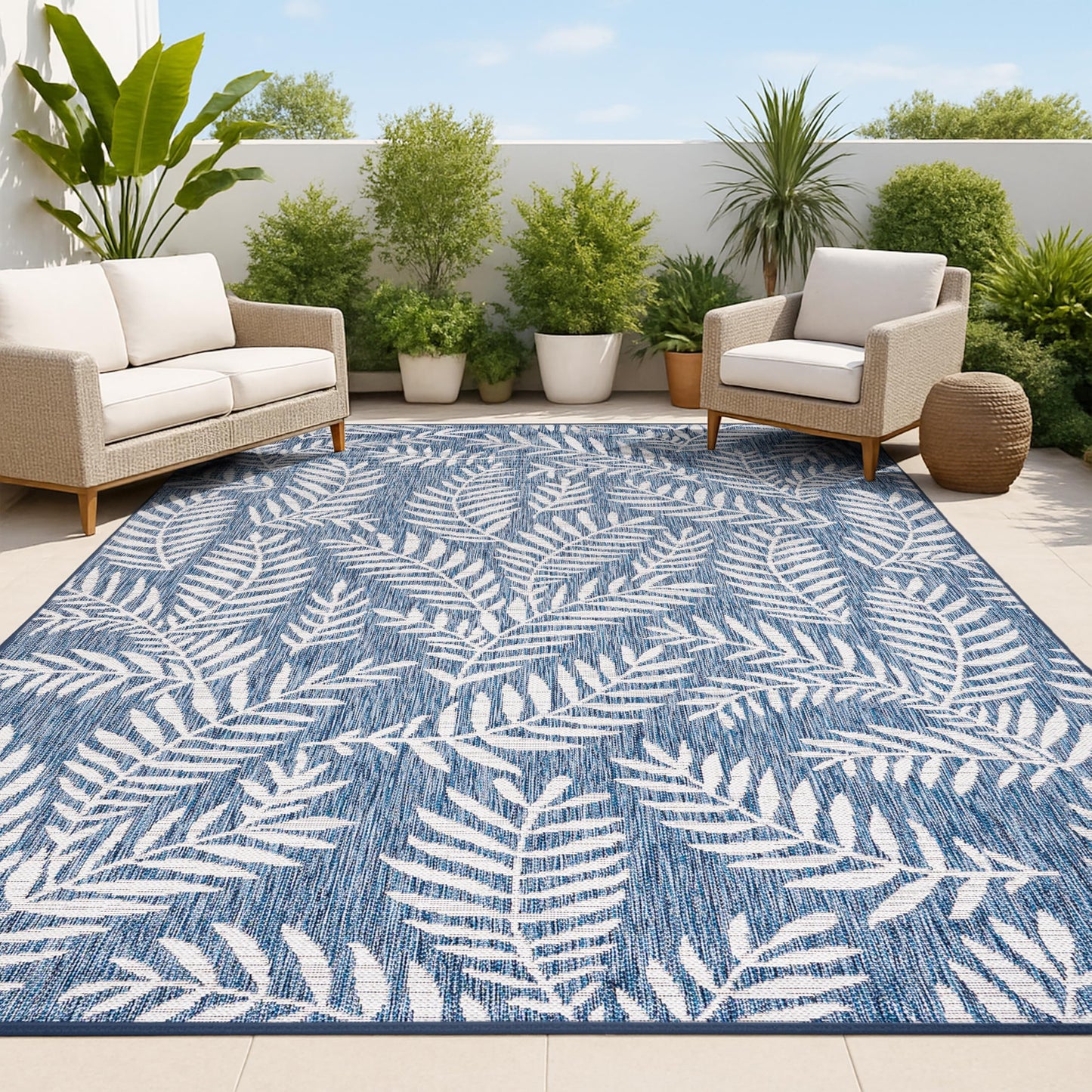 JONATHAN Y Palm Frond Indoor Outdoor Runner Rug 2X10 Orange/Cream, Nevis for Backyard, Patio, Porch, Easy-Cleaning, High Traffic, Pet-Friendly, Non-Shedding (SMB119E-210)