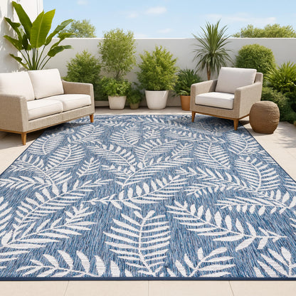 JONATHAN Y Palm Frond Indoor Outdoor Runner Rug 2X10 Orange/Cream, Nevis for Backyard, Patio, Porch, Easy-Cleaning, High Traffic, Pet-Friendly, Non-Shedding (SMB119E-210)