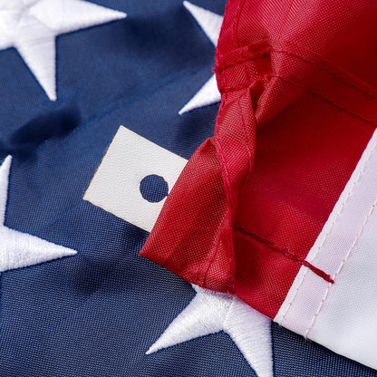 American Flag 8x12 ft: Long Lasting US Flag, Heavy Duty Nylon, Embroidered Stars, Sewn Stripes, Brass Grommets, UV Protection Perfect for Outdoors! USA Flag