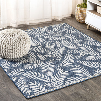 JONATHAN Y Palm Frond Indoor Outdoor Runner Rug 2X10 Orange/Cream, Nevis for Backyard, Patio, Porch, Easy-Cleaning, High Traffic, Pet-Friendly, Non-Shedding (SMB119E-210)
