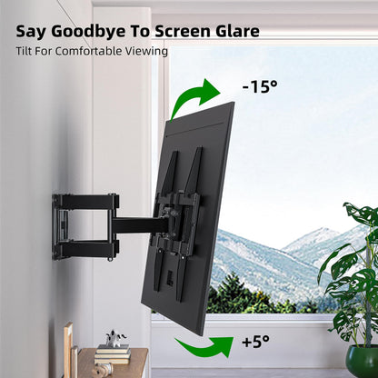 Full Motion TV Wall Mount for Most 37"-84" Flat Screen TV, Swivel or Tilt TV Wall Bracket with Dual Articulating Arms, for 12"-16" Wood Studs, Max VESA 600x400mm, Load 120 lbs by USX MOUNT