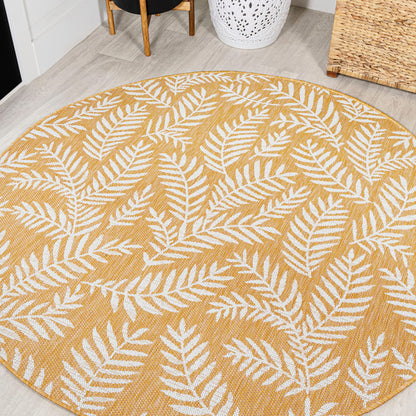 JONATHAN Y Palm Frond Indoor Outdoor Runner Rug 2X10 Orange/Cream, Nevis for Backyard, Patio, Porch, Easy-Cleaning, High Traffic, Pet-Friendly, Non-Shedding (SMB119E-210)