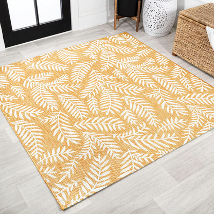 JONATHAN Y Palm Frond Indoor Outdoor Runner Rug 2X10 Orange/Cream, Nevis for Backyard, Patio, Porch, Easy-Cleaning, High Traffic, Pet-Friendly, Non-Shedding (SMB119E-210)