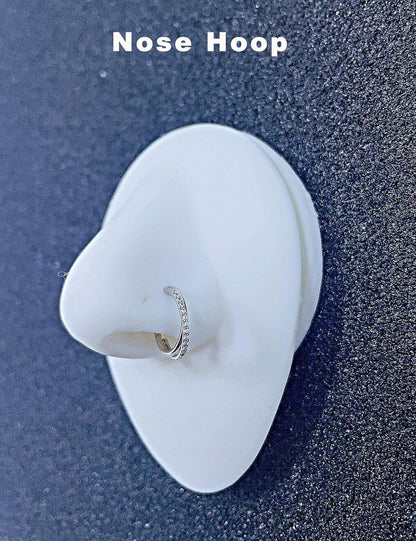 TDEBA Conch Piercing Schmuck, 316L Chirurgenstahl Segment Nasenring, CZ Knorpel Ohrringe, Lippenring, Segment Helix Rook Nahtloser Clicker Piercing Schmuck