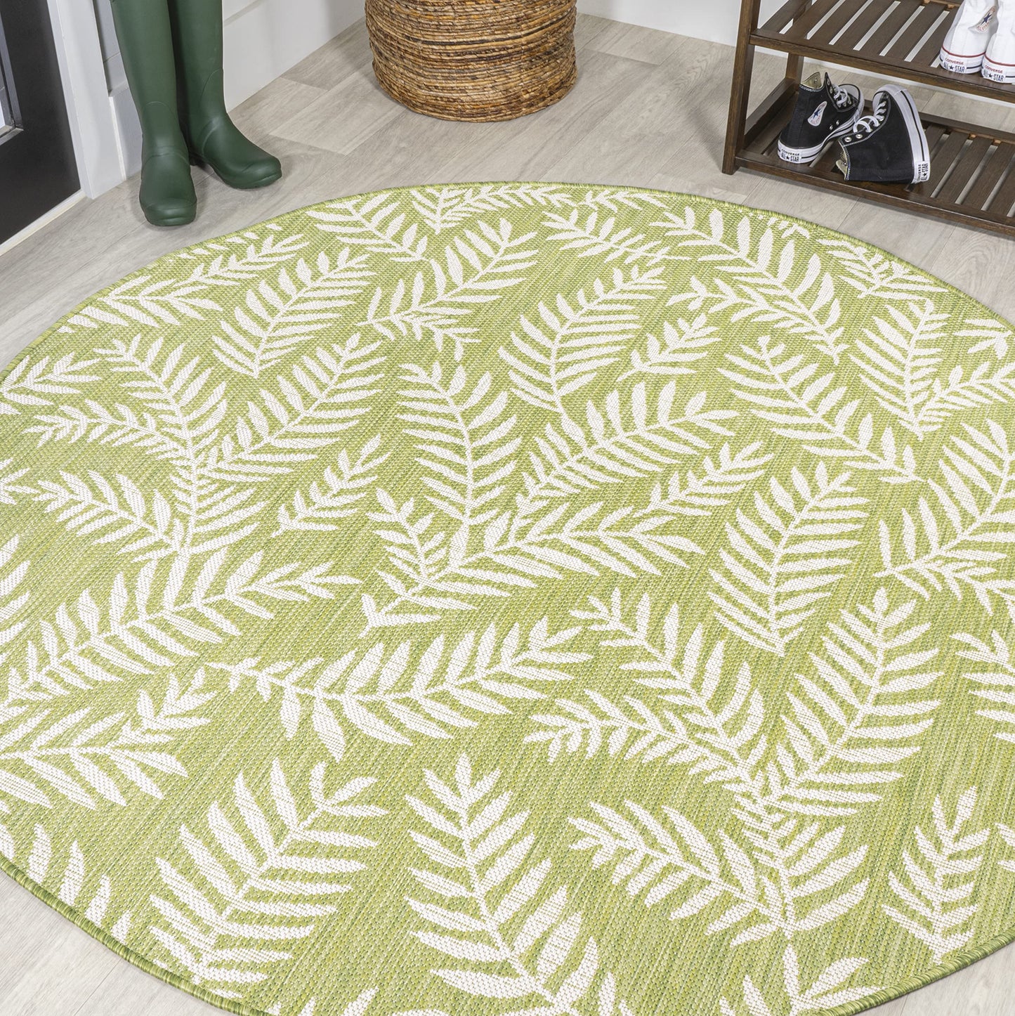 JONATHAN Y Palm Frond Indoor Outdoor Runner Rug 2X10 Orange/Cream, Nevis for Backyard, Patio, Porch, Easy-Cleaning, High Traffic, Pet-Friendly, Non-Shedding (SMB119E-210)
