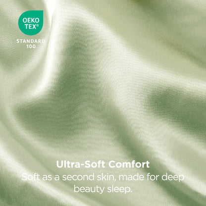 Bedsure Satin Pillow Case Queen Size 2 Pack, Similar to Silk Pillow Cases, Silky Pillowcase Covers for Hair and Skin with Envelope Closure, Gifts for Women Men, Grey, 20x30 Inches