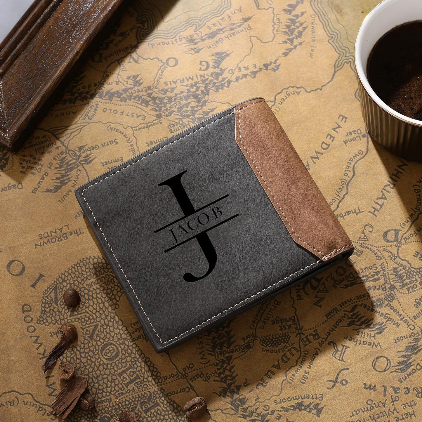 Custom Wallets for Men Personalized Leather Photo Wallet Fathers Day Gift for Dad Boyfriend