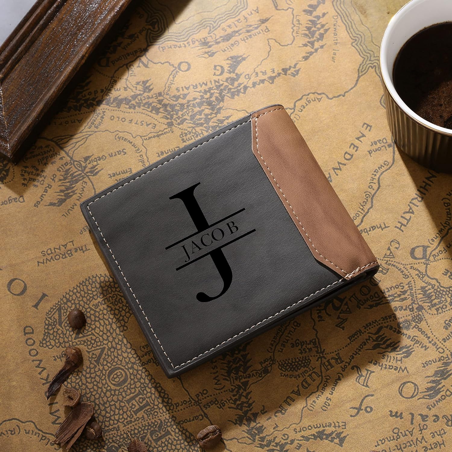 Custom Wallets for Men Personalized Leather Photo Wallet Fathers Day Gift for Dad Boyfriend