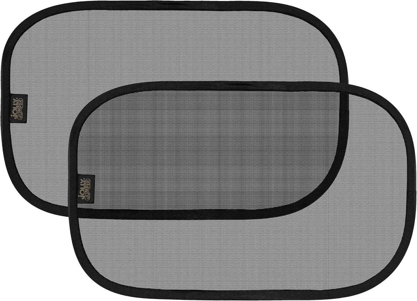 Jolly Jumper Sun Cling - 2-Pack Non-Adhesive Car Window Sun Shades for Baby - Mesh Shade for Side Windows - Reusable Protection for Travel