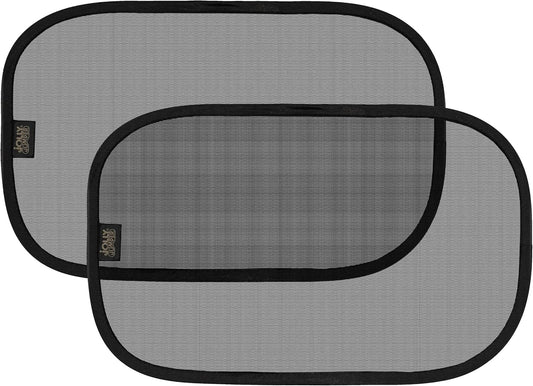 Jolly Jumper Sun Cling - 2-Pack Non-Adhesive Car Window Sun Shades for Baby - Mesh Shade for Side Windows - Reusable Protection for Travel