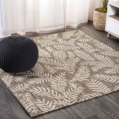 JONATHAN Y Palm Frond Indoor Outdoor Runner Rug 2X10 Orange/Cream, Nevis for Backyard, Patio, Porch, Easy-Cleaning, High Traffic, Pet-Friendly, Non-Shedding (SMB119E-210)