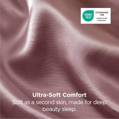 Bedsure Satin-Kissenbezug, Queen-Size, 2er-Pack, Seidenkissenbezügen ähnlich, seidige Kissenhüllen mit Hotelverschluss, Raumdeko, Valentinsgeschenke für Frauen und Männer, Grau, 50x75 cm