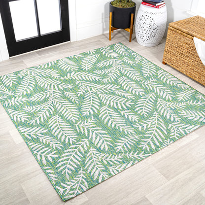 JONATHAN Y Palm Frond Indoor Outdoor Runner Rug 2X10 Orange/Cream, Nevis for Backyard, Patio, Porch, Easy-Cleaning, High Traffic, Pet-Friendly, Non-Shedding (SMB119E-210)