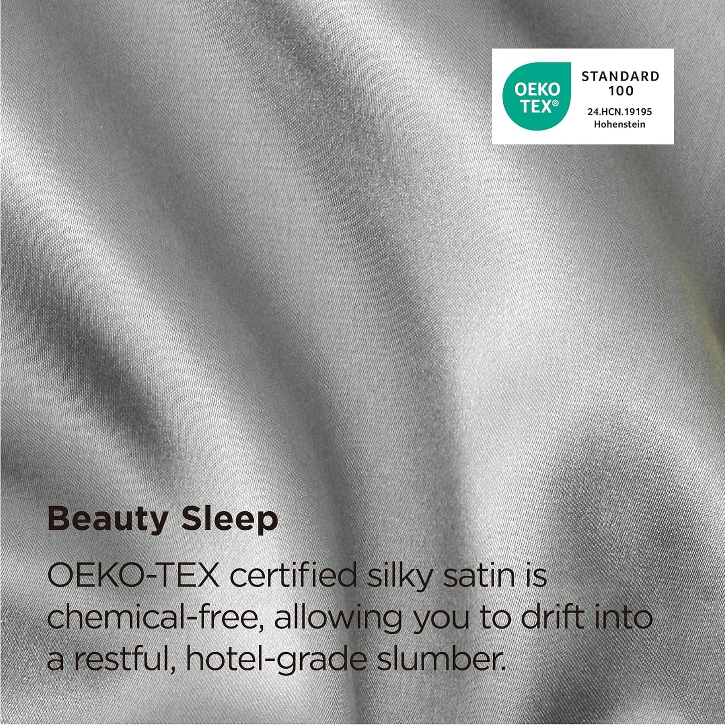 Bedsure Satin-Kissenbezug, Queen-Size, 2er-Pack, Seidenkissenbezügen ähnlich, seidige Kissenhüllen mit Hotelverschluss, Raumdeko, Valentinsgeschenke für Frauen und Männer, Grau, 50x75 cm