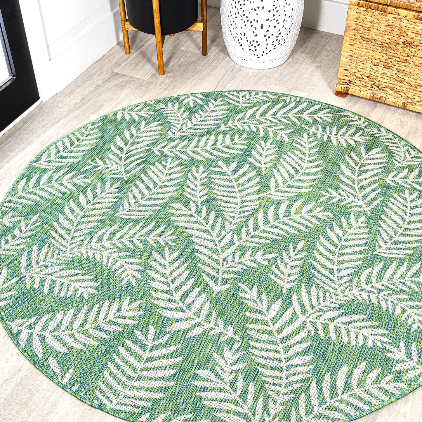 JONATHAN Y Palm Frond Indoor Outdoor Runner Rug 2X10 Orange/Cream, Nevis for Backyard, Patio, Porch, Easy-Cleaning, High Traffic, Pet-Friendly, Non-Shedding (SMB119E-210)